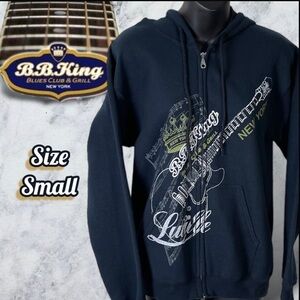 B.B. King Blue Club and Grill “Lucille” Navy Hoodie Women’s Size Small